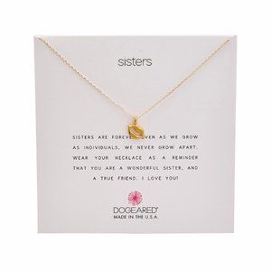 Dogeared SISTERS 14K Over Silver Lips Necklace